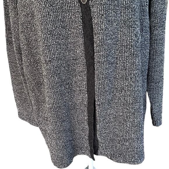 Eccotoo Womens Cardigan All in One Shirt Gray Black White Knit Plus Size 1X - Picture 3 of 12